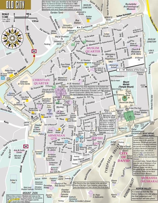 Plan du centre ville de Jerusalem