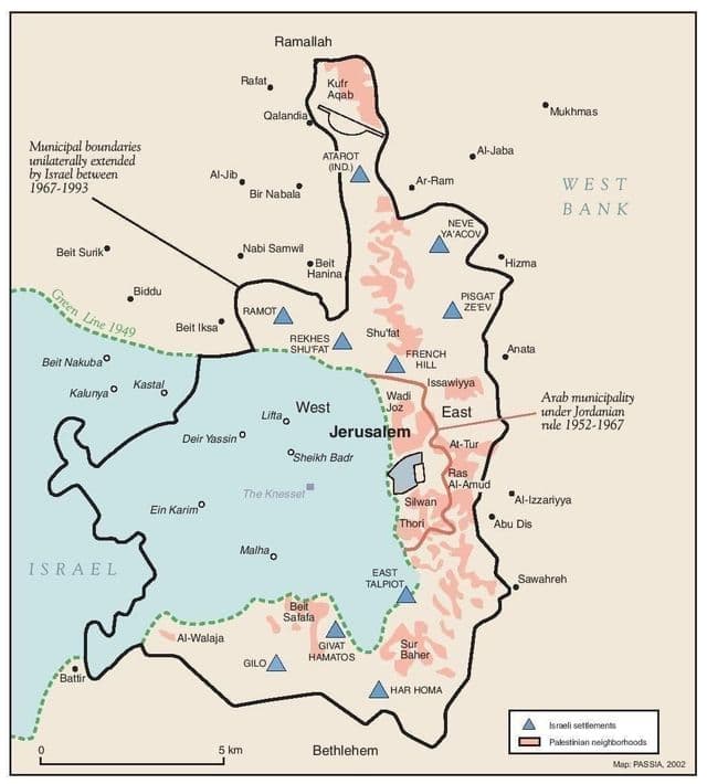Plan des quartiers de Jerusalem