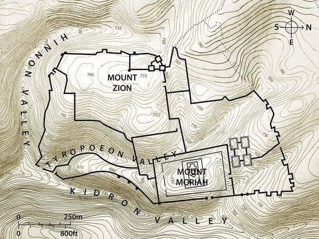 Plan de l'altitude de Jerusalem