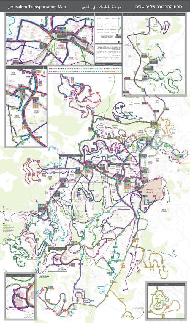 Plan des transports publics de Jerusalem